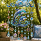 Acrylic dolphin and whale hanging ornament with blue bead chains, starfish, and shells