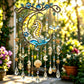 Acrylic seahorse hanging ornament with blue bead chains, shell charms, and star accents