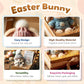 Easter bunny hug gift box with pink knit plush bunny and greeting card
