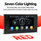 7-inch full-touch car MP5 player stereo with multi-color lighting on side controls and touchscreen