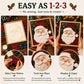 DIY Christmas fabric art kit steps: select fabrics, tuck pieces, display framed artwork