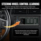 Car MP5 player showing steering wheel control learning on in-dash screen