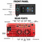 Car MP5 player front panel and rear ports diagram with mic and antenna connectors