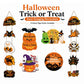 Halloween door hanging decoration kit set layout showing 4 styles of hanging cutouts.