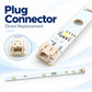 Refrigerator LED light strip with plug connector on white circuit board