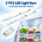 Two refrigerator LED light bars, white PCB with small connector plugs