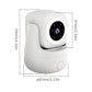 White security camera with circular lens, red IR LED dots, side profile view