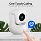 White indoor WiFi security camera with circular lens and red IR LED dots