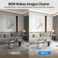 WDR image clarity comparison graphic; security camera not visible