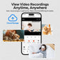 Cloud storage and phone interface graphic for security recordings; camera not shown