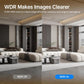 Split view comparison graphic for WDR off and WDR on image clarity mode.