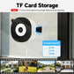 Black glass-mounted WiFi security camera with circular lens and mounting bracket