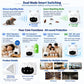 Cat-shaped ultrasonic pest repeller product infographic showing white cat units and icons