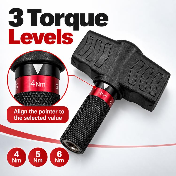 Adjustable bicycle torque wrench showing selector dial with 4Nm–6Nm markings