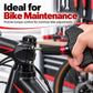 Bicycle torque wrench in use, black T-handle with textured grip and red collar
