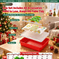 Christmas pegboard set showing peg board, pattern card, and red storage box