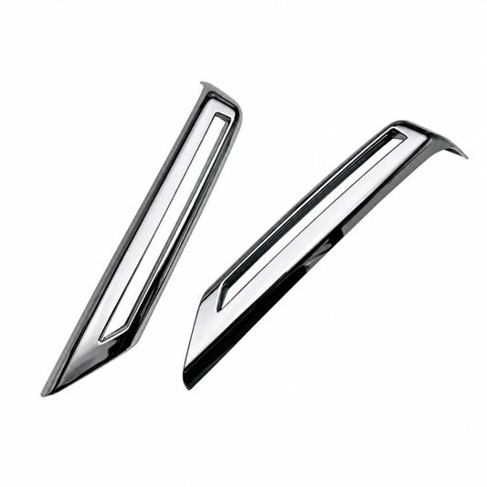 Pair of chrome trim bezels with inner light openings