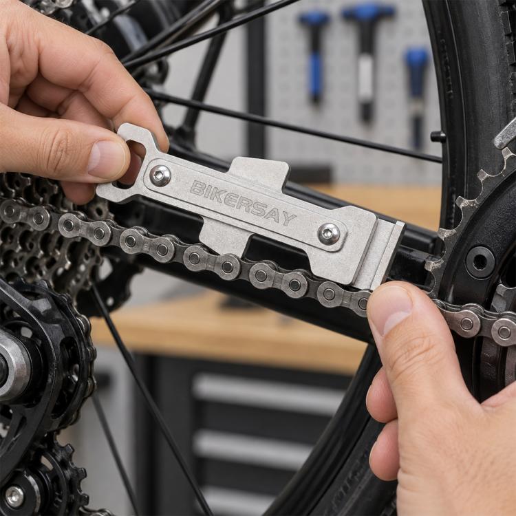 Bicycle disc brake maintenance tool, silver metal lever with two hex openings