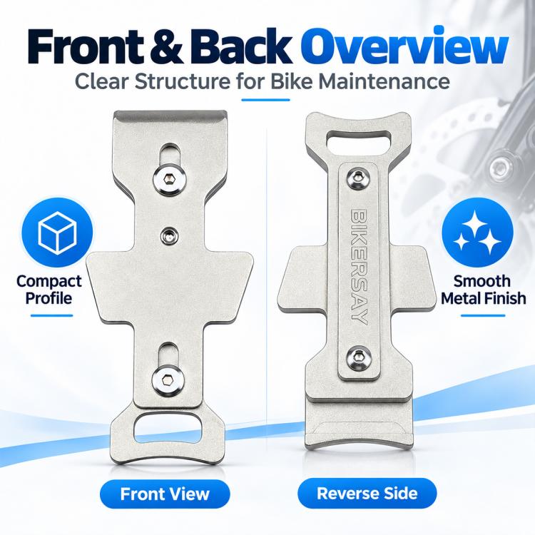 Silver disc brake tool front and reverse side, cross plate with hex screw ends