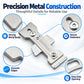 Silver metal disc brake tool with smooth edges and hex socket adjustment ends
