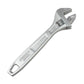 Silver adjustable wrench with worm gear mechanism and open jaw ends