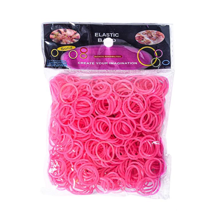 Rubber band bracelet making kit with pink elastic bands, 600-piece pack