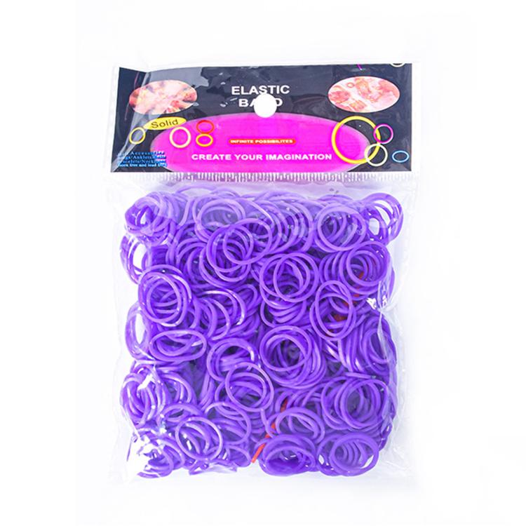 Rubber band bracelet making kit with purple elastic bands, 600-piece pack