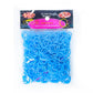 Rubber band bracelet making kit with light blue elastic bands, 600-piece pack