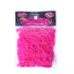 Rubber band bracelet making kit with magenta pink elastic bands, 600-piece pack