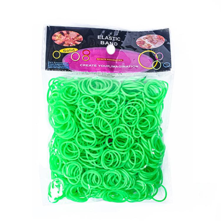 Green elastic rubber band bracelet making kit, 600 bands in a sealed pack