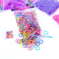 Assorted rainbow elastic rubber bands with bracelet hook tool for DIY bracelet making