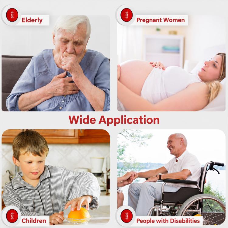 SOS emergency button application icons for elderly, pregnant women, children, and disabled people