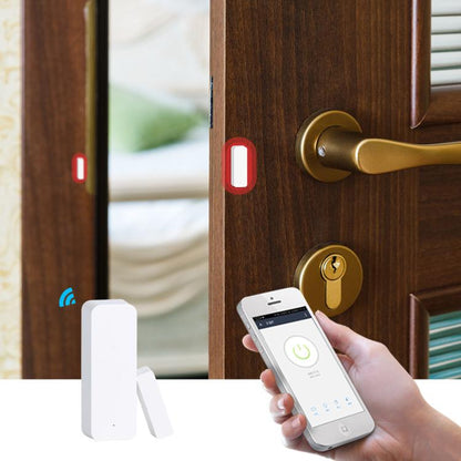 Wireless magnetic door and window sensor with app alert on a smartphone