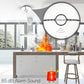 Round smoke detector alarm with black center ring and side vent openings