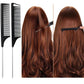 Black highlight comb and topsy tail tool set shown for sectioning and braiding hair
