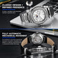 Dulunwe Nautilus automatic watch with steel bracelet and visible movement on open caseback