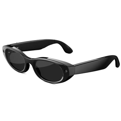 MT6 Cat Eye Smart Glasses with Folding Charging Case, AI Camera Eyewear with Voice Assistant, Translation, Photo and Video Recording, Sunglasses, Anti Blue Light Lens, Tortoise