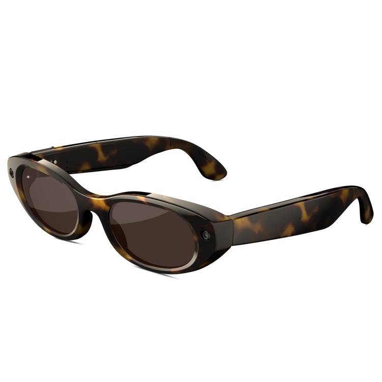 MT6 Cat Eye Smart Glasses with Folding Charging Case, AI Camera Eyewear with Voice Assistant, Translation, Photo and Video Recording, Sunglasses, Anti Blue Light Lens, Tortoise