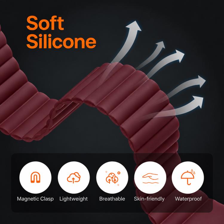 xDfind Wavy Texture Loop Magnetic Silicone Watch Band, For Google Fitbit Air
