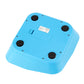 Blue bottom of bowl-shaped digital kitchen scale with four rubber feet