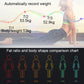 Smart body fat scale app with weight readings and body-shape comparison chart