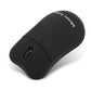 Mouse-shaped electronic jewelry scale, black, side view with ON button and textured grip