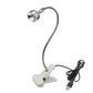 UVC clip lamp with silver bulb and clamp base, flexible metal hose with USB cable