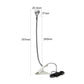UVC clip lamp size diagram with silver bulb, flexible hose, and clamp base