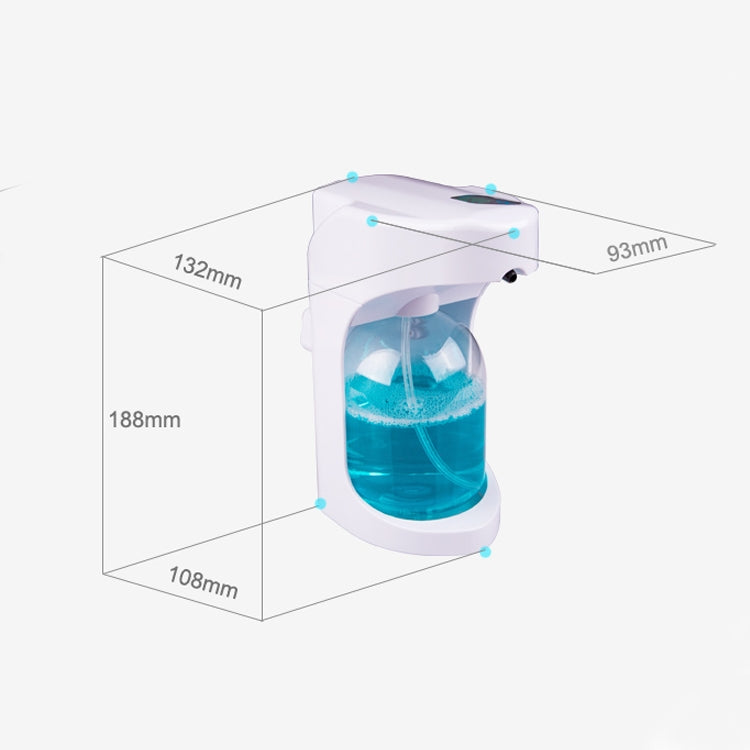 White wall-mounted automatic soap dispenser with clear blue reservoir