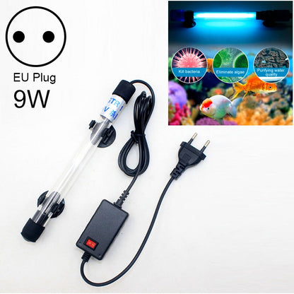 UV algae disinfection lamp kit with EU plug, 9W power box, and tube