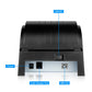 Black thermal receipt printer rear panel with Power switch and port connections