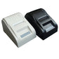 Black and white portable thermal receipt printers side by side