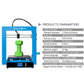 Desktop 3D printer with JGAURORA blue frame, screen, and green printed model