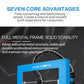 Blue desktop 3D printer front-left angle with solid metal frame